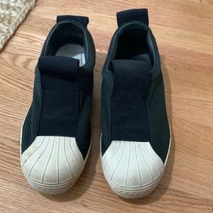 8.5 adidas classics slip on black worn